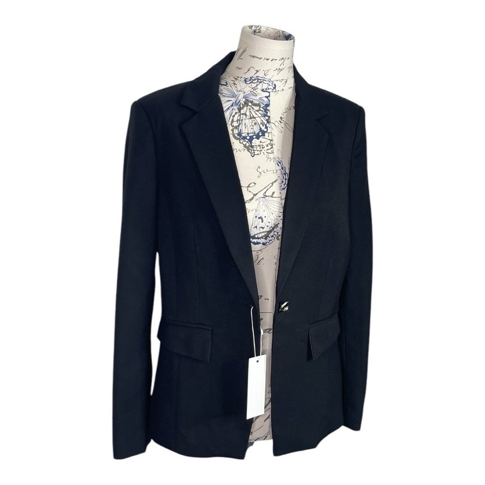 Black Fitted One Button Black Blazer Large - Picture 4 of 10